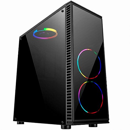 Gabinete Gamer Bluecase, BG-014, Lateral em Acrílico, USB 3.0, Sem Fonte, Preto, BG014GCASE