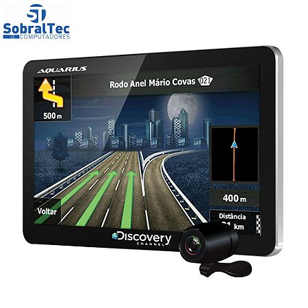 GPS Automotivo Aquarius Guia Quatro Rodas Slim Tela 4.3” Touch Screen