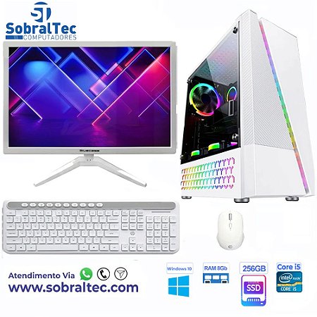 Computador Core i5- HD SSD 256GB- Memória  8GB-PLaca Vídeo 2GB Com Monitor de 21,5 - Teclado e Mouse- Branco