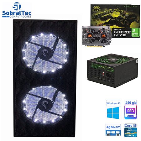 Computador Gamer Core i5-  SSD 256GB- Memória 8GB- Placa De Video 2Gb GT730- Gabinete Acrílico Fonte Real 500W