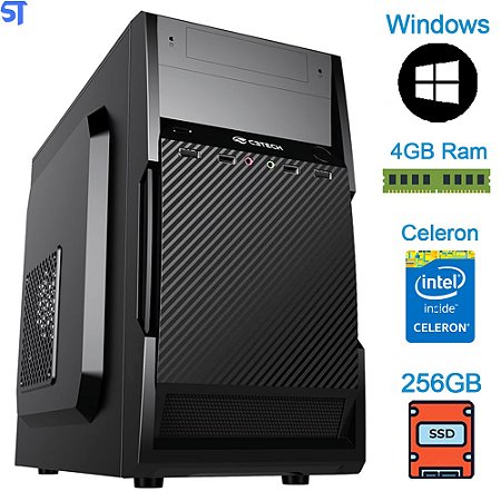Computador Intel Celeron Dual Core G1610 2.60Ghz - HDSSD 256GB- Memória 4GB- Windows 10