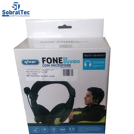 Fone De Ouvido Headset Com Microfone Knup Kp-320