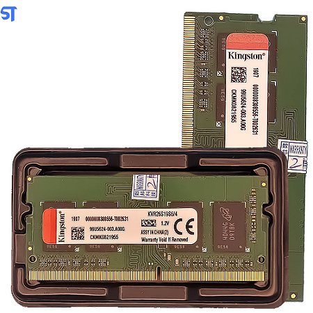 Memoria Ram Notebook 4Gb Ddr4 2666MHz KVR26S19S6/4 Kingston