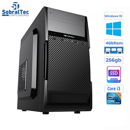 Computador Core i3-HD SSD 256GB - Memória Ram 4GB- Micro- ATX MT-11BK C3Plus- Windows 10