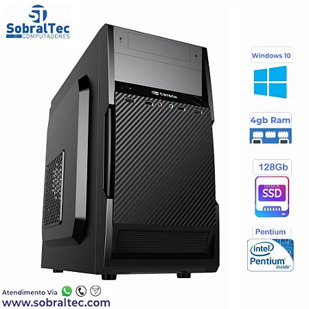 Computador Pentium Dual Core -HD SSD 128GB - Memória Ram 4GB- Micro- ATX MT-11BK C3Plus- Windows 10