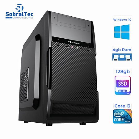 Computador Core i3-HD SSD 128GB - Memória Ram 4GB- Micro- ATX MT-11BK C3Plus- Windows 10