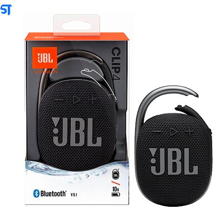 Caixa de Som Portátil JBL Clip 4 Bluetooth 5W À Prova D'água e Poeira Preto