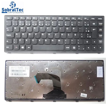 Teclado Notebook Compativel Com Ibm Lenovo S400 - Preto - Br - Silver Frame