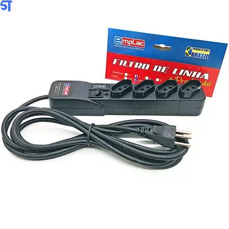 Protetor Eletrico Super Premium 4 Tomadas 5 Metros Emplac