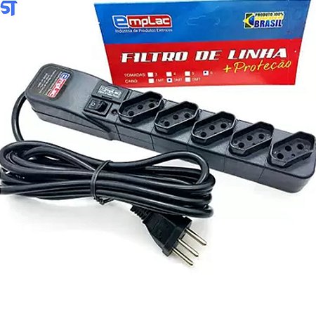 Protetor Eletrico Super Premium 5 Tomadas 3 Metros Emplac