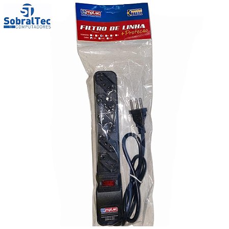 Protetor Eletrico Rearme Premium 5 Tomadas Com Cabo de 3 Metros - Emplac