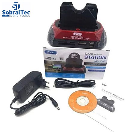 HDD Dock Station USB 2.0 knup KP-HD005 Para HD Sata/Ide 2,5 e 3,5 e Cartões de Memoria