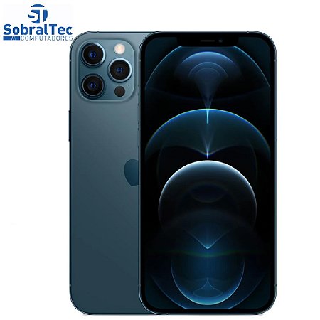 iPhone 12 Pro Max Apple 128GB Azul-Pacífico Tela de 6,7”, Câmera Tripla de 12MP, iOS
