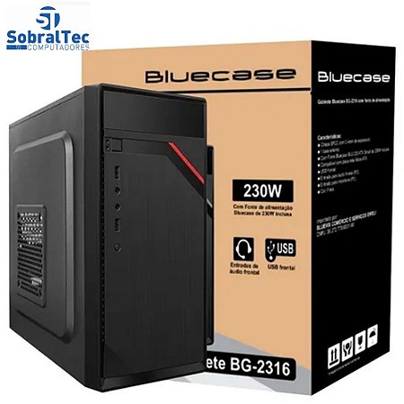 Gabinete Micro Atx Com Fonte 230W Bg-2316 Preto Bluecase - 1 Baia Externa