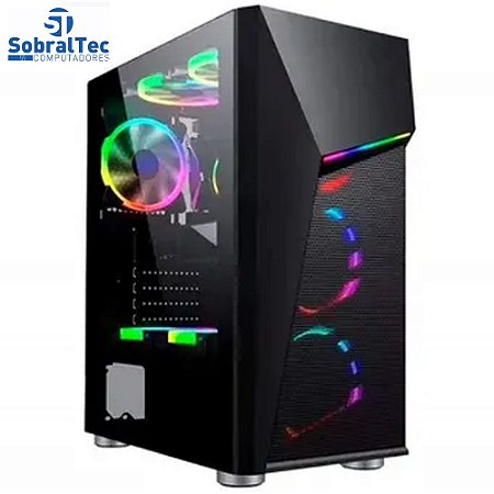 Gabinete Gamer Bg-020 Preto Bluecase - Sem Fonte / Led Rgb / Usb 3.0