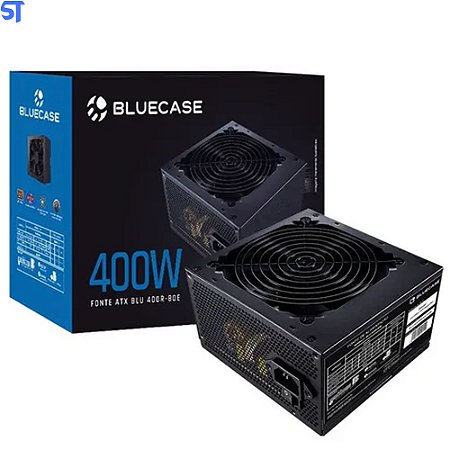 Fonte de Alimentação Atx 400W Real 80 Plus White Com Caixa Com Cabo (Blu400r-80e)  Bluecase