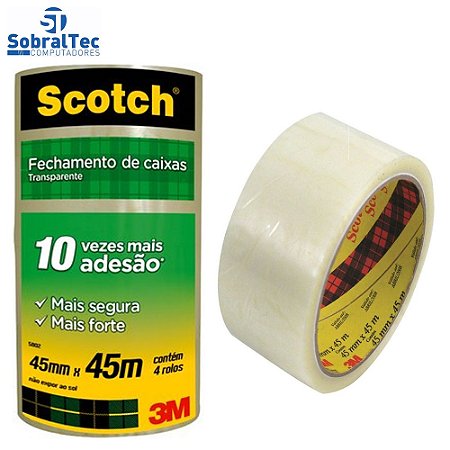 Fita de Empacotamento Scotch Hot Melt Transparente 45 mm x 45 m