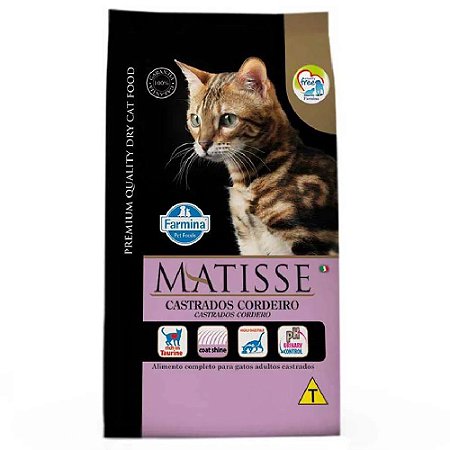 Ração Farmina Matisse Gatos Castrados Cordeiro 800g - AmorePets - O