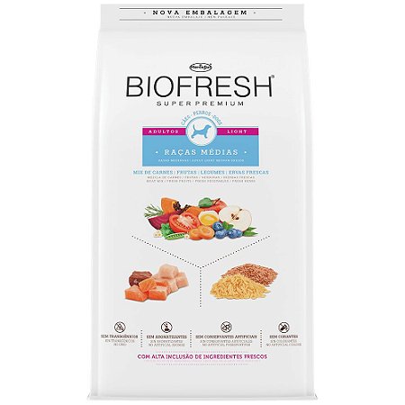 Ração Biofresh Light Cães Raças Médias 10,1kg