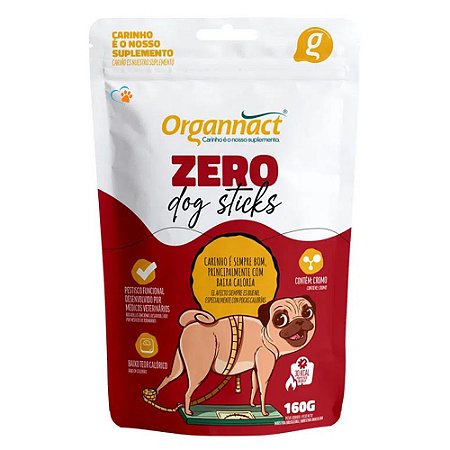 Zero Dog Sticks Para Cães 160g - Organnact