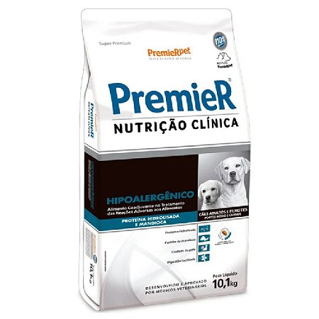 Ração Premier Nutrição Clínica Hipoalergênico Cães Adultos Porte Médios e Grandes Sabor Cordeiro e Arroz 10,1kg - PremierPet