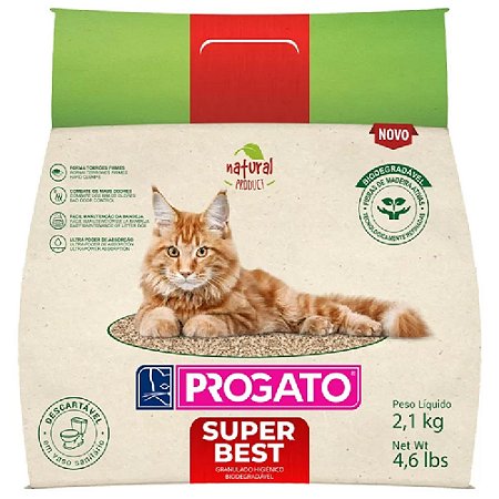 Granulado Sanitário Vegetal Progato Super Best 2,1kg