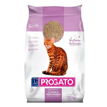 Granulado Higiênico Progato Clássica Perfumada Para Gatos Multigrãos 10kg