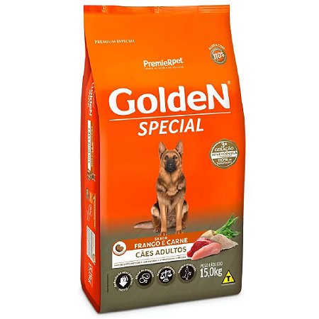 Ração Golden Special Cães Adultos Sabor Frango e Carne - PremierPet