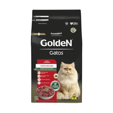 Ração Golden Gatos Adultos Sabor Carne - PremierPet