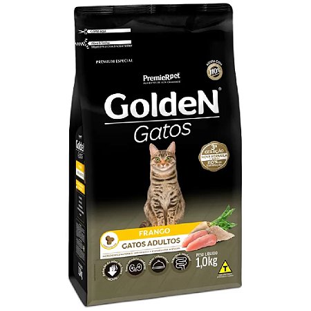 Ração Golden Gatos Adultos Sabor Frango - PremierPet