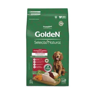 Ração Golden Cães Seleção Natural Filhotes Sabor Frango e Arroz - PremierPet