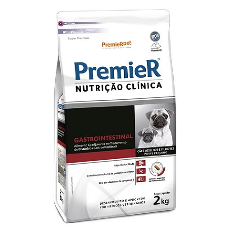 Ração Premier Nutrição Clínica Gastrointestinal Cães Adultos e Filhotes Portes Pequenos - PremierPet