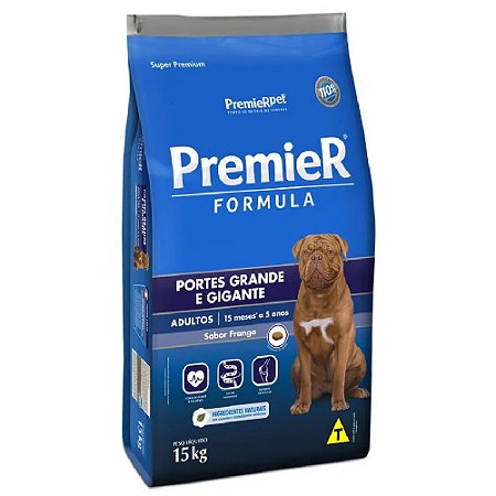 Ração Premier Fórmula Cães Adultos Porte Grande e Gigante Sabor Frango - PremierPet