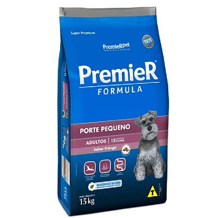 Ração Premier Fórmula Cães Adultos Raças Pequenas Sabor Frango - PremierPet