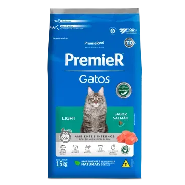 Ração Premier Gatos Light Ambientes Internos Sabor Salmão - PremierPet