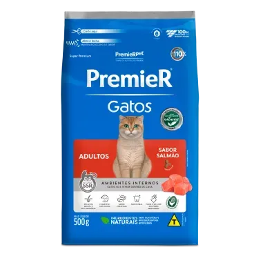 Ração Premier Gatos Adultos Ambientes Internos Sabor Salmão - PremierPet