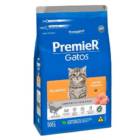 Ração Premier Gatos Filhotes Ambientes Internos Sabor Frango - PremierPet