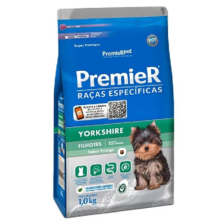 Ração Premier Raças Específicas Yorkshires Filhotes Sabor Frango - PremierPet