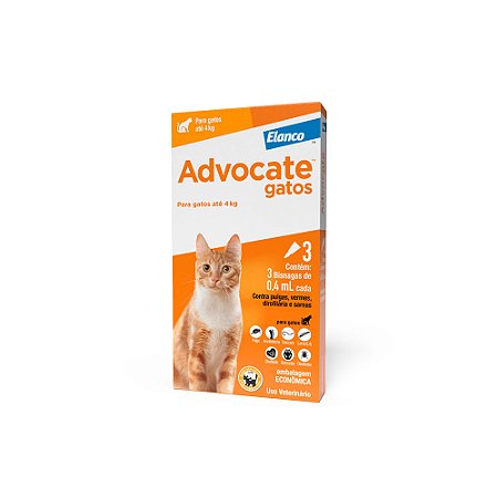 Antipulgas  Advocate para Gatos Até 4Kg 0,4ml - Elanco