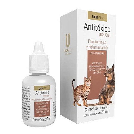 Antitoxico Oral para Cães e Gatos 20ml - Ucbvet