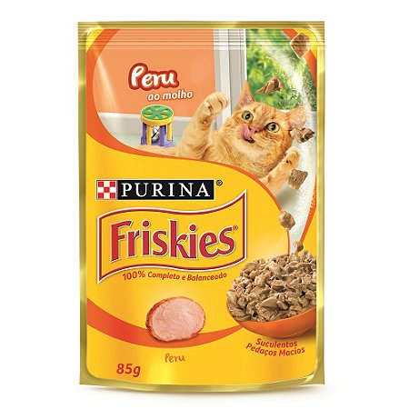 Ração Úmida Friskies Gatos Adultos Sabor Peixe Peru 85g Purina