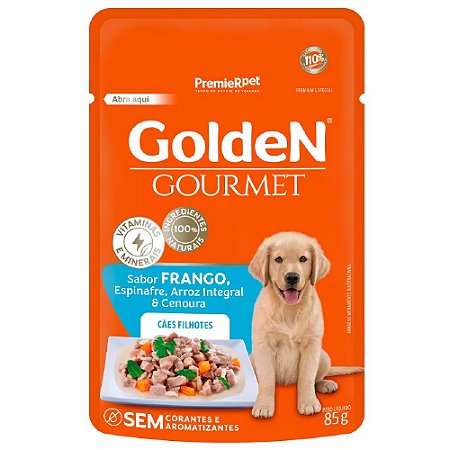 Ração Úmida Golden Gourmet Cães Filhotes Sabor Frango 85g
