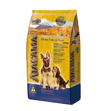 Ração Atacama Todas as Raças Cães Filhotes 14Kg - Supra