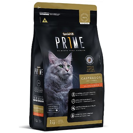 Ração Special Cat Prime Gatos Adultos Castrados Sabor Salmão e Arroz