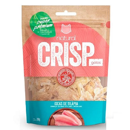 Snack Natural Crisp para Gatos Iscas de Tilápia 20g