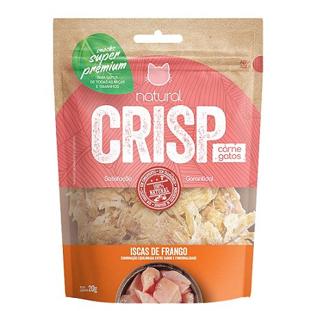 Snack Natural Crisp para Gatos Iscas de Frango 20g