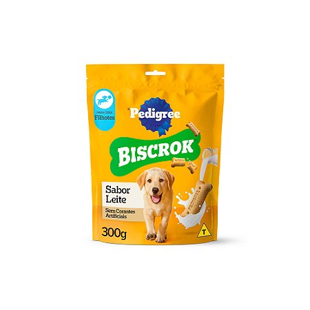 Biscoito Pedigree Biscrok Cães Filhotes Sabor Leite 300g
