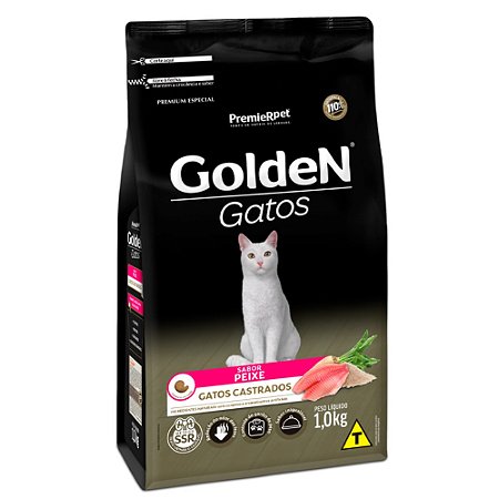 Ração Golden Gatos Castrados Sabor Tilápia - PremierPet