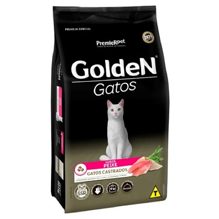 Ração Golden Gatos Castrados Sabor Peixe - PremierPet