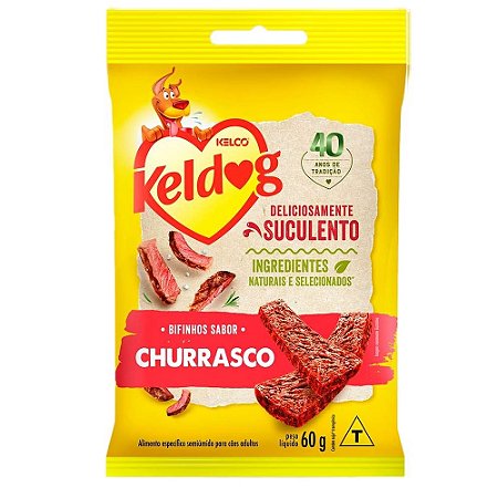 Snack Keldog Bifinho Cães Sabor Churrasco - Kelco